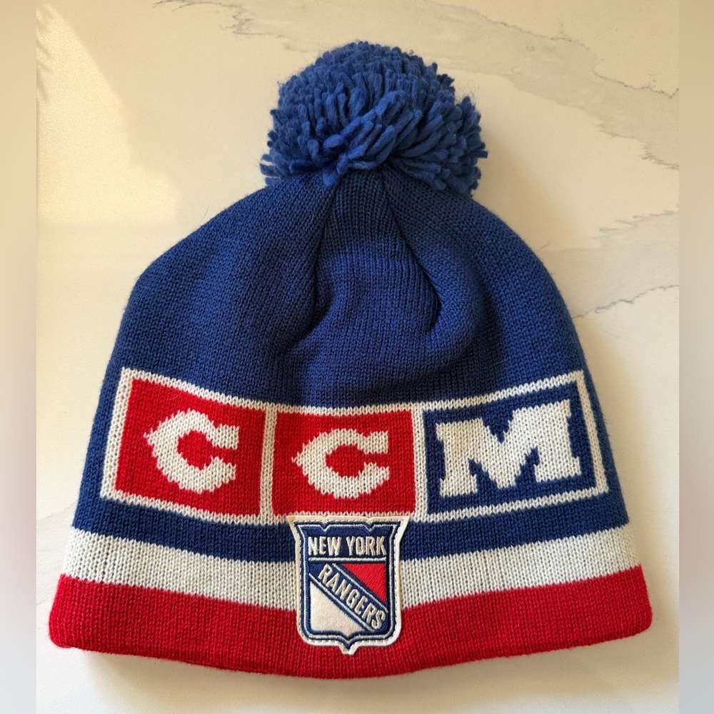 CCM Rangers Blue and Red Knit Hat